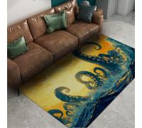 Tappeti d'arte fantasy Colosso marino profondo con tentacoli di polpo Area di superficie tappeto a pelo basso Moquette antiscivolo per soggiorno Camera da letto Sala giochi 140x180cm