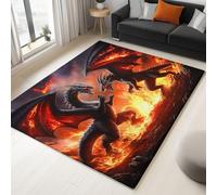 Tappeti di Zona Guerra Del Drago Di Fuoco 160x230 cm Tappeto Soggiorno Lavabile, Tappeto Camera da Letto Pelo Corto Antiscivolo, Tappeti Decor per la casa