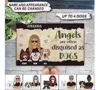 Tappeti D'Ingresso Antisporco Tappeto Ingresso Casa Confortevole Zerbino Di Benvenuto Per Interno Balcone Terrazzo 40X60Cm Gli Angeli Sono Spesso Travestiti Da Cani