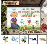 Tappeti D'Ingresso Confortevole Tappetino Da Bagno Facile Da Pulire Zerbino Di Benvenuto Per Balcone Soggiorno Interno 40X60Cm Regalo Per La Nonna My Little Bugs Grandma