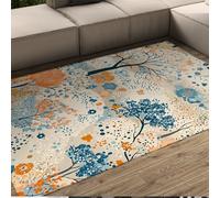 Tappeti floreali Boho 50 x 80 cm Albero astratto e motivo floreale Tappeto lavabile morbido pelo basso Soggiorno Nursery Room Camera da letto