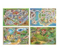 Tappeti Gioco cm 100x150, Set 4 Scenari Diversi Accostabili