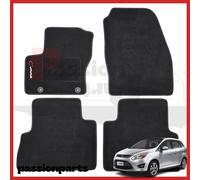 TAPPETI FORD C-MAX DAL 2012 AL 2015 IN MOQUETTE CON RICAMO E 2 FISSAGGI 4 PEZZI