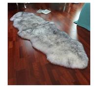 Tappeti in pelliccia di moquette bianca sfocata for la camera da letto, comodino, lavabile, soffice, soggiorno, tappeto a pelo lungo, decorazione for tappetino for scuola materna(Gray Tip,60x180cm)