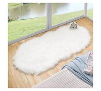 Tappeti in pelliccia di moquette bianca sfocata for la camera da letto, comodino, lavabile, soffice, soggiorno, tappeto a pelo lungo, decorazione for tappetino for scuola materna(White,60x120cm)