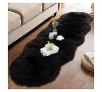 Tappeti in pelliccia di moquette bianca sfocata for la camera da letto, comodino, lavabile, soffice, soggiorno, tappeto a pelo lungo, decorazione for tappetino for scuola materna(Black,80x180cm)