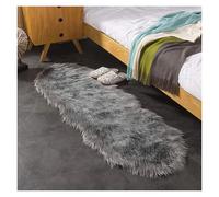 Tappeti in pelliccia di moquette bianca sfocata for la camera da letto, comodino, lavabile, soffice, soggiorno, tappeto a pelo lungo, decorazione for tappetino for scuola materna(Dark Grey,60x180cm)