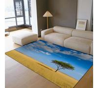 Tappeti in stile esotico 50 x 80 cm prateria gialla albero solitario paesaggio tiro tappeto lavabile morbido pelo basso soggiorno camera da letto ufficio