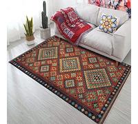 Tappeti in stile persiano della Boemia Tappeto antiscivolo per soggiorno Camera da letto Studio Tappeti rettangolari Boho Marocco Tappetini etnici tapis-Marrone rossastro 80x120cm