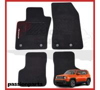 TAPPETI JEEP RENEGADE DAL 2018 IN MOQUETTE CON RICAMO E 2 FISSAGGI 4 PZ