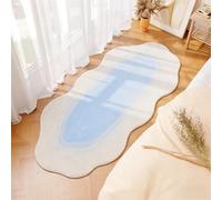 Tappeti lavabili Ombre per soggiorno, tappeto antiscivolo lavabile per cucina e camera da letto, tappeto per pavimento per cucina, nursery e sala giochi(Blu,80x200cm)