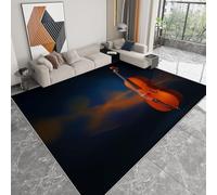 Tappeti lavabili per soggiorno 120 x 170cm Cultura musicale violoncello, tappeti morbidi a pelo corto per camera da letto - tappeto antiscivolo soffice in lana sintetica per la cameretta dei bambini