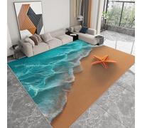 Tappeti lavabili per soggiorno 80 x 150 cm Spiaggia Stella Marina FotografiaNaturale, tappeti morbidi a pelo corto per camera da letto - tappeto antiscivolo soffice per la cameretta dei bambini