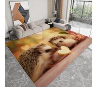Tappeti lavabili per soggiorno 80 x 150cm Riccio animale Rose, tappeti morbidi a pelo corto per camera da letto - tappeto antiscivolo soffice in lana sintetica per la cameretta dei bambini