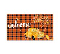 Tappeti lavabili per soggiorno Ringraziamento autunno decorativo casa colonica Happy Fall Yall zerbino autunno plaid zerbino antiscivolo per interni tappeto basso profilo ingresso (C, taglia unica)