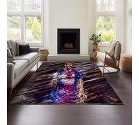 Tappeti Lionel Messi Per Soggiorno 120x160 Cm, Tappeti Per Camera Da Letto, Lavabili in Lavatrice, Antiscivolo, Morbidi E Soffici, Effetto Tie-dye (Messi 01,120x180cm)