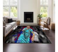 Tappeti Lionel Messi Per Soggiorno 120x160 Cm, Tappeti Per Camera Da Letto, Lavabili in Lavatrice, Antiscivolo, Morbidi E Soffici, Effetto Tie-dye (Messi 03,45x120cm)