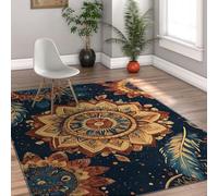 Tappeti moderni in stile nordico Fiore di loto astratto con motivo a piume Tappeto lavabile a pelo corto per sala da pranzo in ufficio 160x200cm