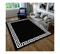 Tappeti moderni per interni ultra morbidi Stile italiano Nero Bianco Oro Tappeto acrilico Camera da letto Soggiorno Tappeto in lana artificiale Tappeto semplice per soggiorno Tavolino Tappetino