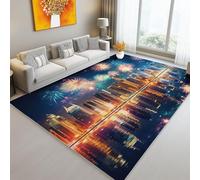 Tappeti moquette soggiorno 60 x 120 cm Personalizzati Fotografia edifici cittadini lago fuochi artificio moquette in flanella pelo corto antiscivolo Colorato tappeti per camera da letto studio ufficio