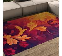 Tappeti morbidi antiscivolo lavabili retrò orientali Vibrante design floreale a vortice Tappeto accogliente per soggiorno Camera da letto Appartamento Sala da pranzo 80x120cm