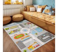 Tappeti per bambini, Disegno di strada, Tappeto Grigio, 120 x 170 cm, Tappeti per bambini, Tappeto camera dei bambini