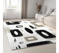 Tappeti per Il Soggiorno 120 x 170 cm Tappeti Morbidi Antiscivolo, Geometria Astratta Ovali Tappeto Sottile Lavabile in Lavatrice, Estetica Retrò Tappeto per Ufficio, Bagno, Sala Giochi