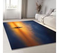 Tappeti per Il Soggiorno 120 x 170 cm Tappeti Morbidi Antiscivolo, Volto Dell'Oceano Barca a Vela Tappeto Sottile Lavabile in Lavatrice, Cielo Stellato Fantasy Tappeto per Ufficio, Bagno, Sala Giochi