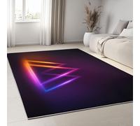 Tappeti per interni 100 x 160 cm Tappeti da Area in Lavatrice per Soggiorno Geometria Neon Astratta Triangoli, Tappeto con Pelo Corto Futurismo per Camera da Letto Sala da Pranzo Tappeto Antiscivolo
