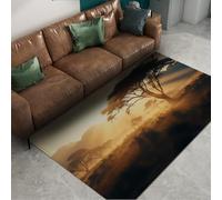 Tappeti per interni ed esterni 50 x 80 cm Albero africano Tramonto Paesaggio Tappeto lavabile Morbido Sottile Soggiorno Camera da letto Ingresso