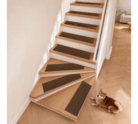 Tappeti per Scale 5Pcs Tappetini per Gradini Interni 22x95cm marrone | Coprigradini Per Scale, Tappetino Per Scales Per Scale, Interni, In Legno, Piastrelle E Marmo Per Piastrelle E Marmo