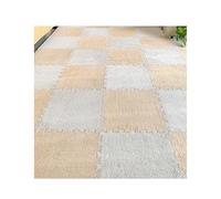 Tappeti Puzzle per Pavimento Tappeti Puzzle in Moquette per Pavimento 10Pcs EVA Spessore 1,2cm Antiscivolo per Casa Cameretta Sala Giochi Decorazione-White+Light Brown||30 * 30cm/12 * 12in