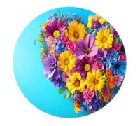 Tappeti rotondi colorati per bouquet di fiori 160cm - Tappeto floreale pieghevole antiscivolo sottile a cerchio morbido per camera da letto Soggiorno Stanza dei giochi della scuola materna