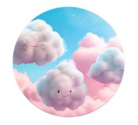 Tappeti Rotondi Dei Cartoni Animati - Nuvole Del Cielo Blu Tappeto Lavabile a Pelo Corto per Ingresso Soggiorno Aula D'albergo Sala Giochi Sala Giochi Sala Studio 100cm