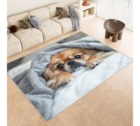 Tappeti Salotto Imitazione Cashmere 120x180 cm Stampa Cane Carino Animale 3D Motivi Squisiti Tappeto Bagno Antiscivolo Lavabile Adatto a Corridoi Ville Classiche Angoli Lettura Moquette