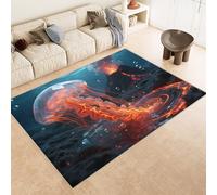 Tappeti Salotto Imitazione Cashmere 120x180 cm Stampa Medusa Vulcano Lava Animale 3D Motivi Squisiti Tappeto Bagno Antiscivolo Lavabile Adatto a Corridoi Ville Classiche Angoli Lettura Moquette
