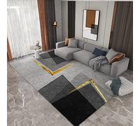 Tappeti soggiorno Geometria dell'inchiostro nero grigio giallo complementi arredo moderno tappeto studio 80x120cm