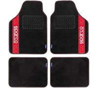 SPARCO Set 4 Tappetini Tappeti Auto in Moquette Rosso/Nero con Battitacco Univ.