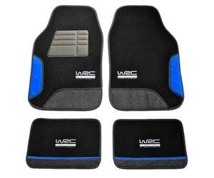 TAPPETI SPORTIVI WRC IN MOQUETTE SET COMPLETO PER AUTO 4 PEZZI TAPPETINI