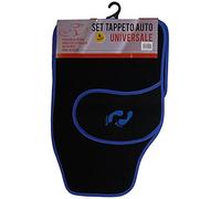 Tappeti Tappetini auto universali in feltro Set 4 pezzi Blu e Nero 6104