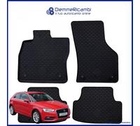 TAPPETI - TAPPETINI IN GOMMA 3D TPE NERI PER AUDI A3 8V DAL 2012 AL 2020