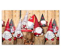 TAPPETIK Tappeto Natalizio, Passatoia in Stampa Digitale Natale Alta qualità, Ampia Gamma di Colori e Disegni (Serie Digit Natale) - Disegno Natale gnomi Tronchi (52x140 cm)