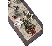 TAPPETIK Tovaglie e runner NATALIZI in cotone e poliestere DISEGNI VARI ottima idea regalo (Christmas tree, 45 x 140 cm)