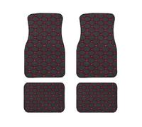 Tappetini Abitacolo Tappetini Universali Per Auto In Pelle 4 Pezzi Tappetini Per Auto Set Completo Anteriore Posteriore Impermeabile Accessori Per Tappeti Auto Interni Tappeti Auto(Colore:Black Red)