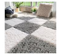tappetini ad incastro, 20 piastrelle for tappeti ad incastro Shaggy Plush, tappetino in schiuma con bordo, soffice tappeto for salotto, camera da letto, casa, 12x12 pollici