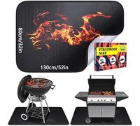 Tappetini antiaderenti per barbecue all'aperto, 130x80 cm - protezione dall'erba, tappeti per caminetti da giardino