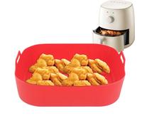 Tappetini antiaderenti per friggitrice ad aria, con manico, per cucinare, verdure, pizza, salsicce, torte, patatine, pancetta, snack, feste, cucina, forno a casa