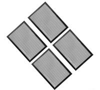 Tappetini antiaderenti riutilizzabili per barbecue, resistenti al calore, in PTFE, per cucinare all'aperto su griglie a carbonella, confezione da 4, colore nero (nero, 36 x 42 cm, bordato)