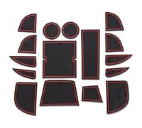 Tappetini Antiscivolo Gomma Per Mazda CX-5 CX5 CX 5 2013 2014 16 Pezzi Accessorio Per Decorazione Interna Tappetino In Gomma Per Fessura Cancello Porta Antiscivolo Tazza(Rosso)