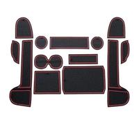 Tappetini Antiscivolo Gomma Per Mitsubishi Per Eclipse Per Cross 2017 2018 2019 2020 Tappetino Antiscivolo Per Auto Scanalatura Per Porta Telefono Sottobicchiere(Black Red)